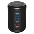 Orico 4 Port USB 3.0 Hub Turm 2x Smart Charger Ladegerät inkl 1m USB 3.0-Kabel - schwarz