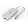 Orico Type-C USB3.0 Hub met 4 Type-A Poorten - 5Gbps - VIA-Chip - Kabellengte 15cm - Zilver