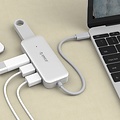 Orico Type-C USB3.0 Hub met 4 Type-A Poorten - 5Gbps - VIA-Chip - Kabellengte 15cm - Zilver