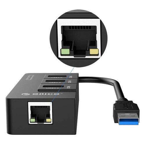 Orico USB3.0 Hub with Gigabit Ethernet Converter