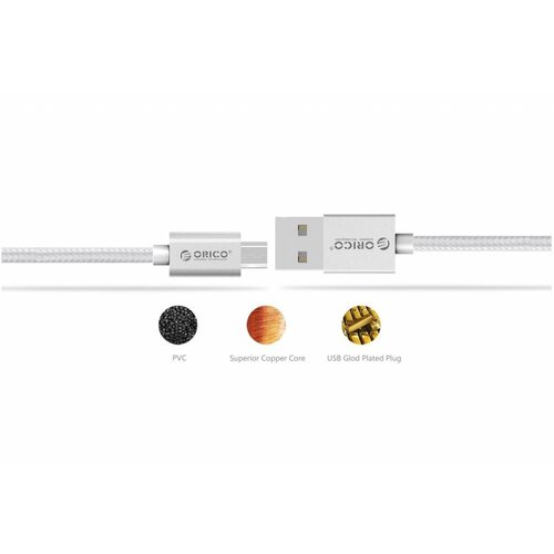 Orico 1 meter strong 3A Micro USB data and charging cable For Smartphones & Tablets