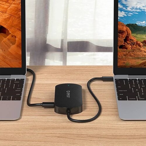 Orico 3-in-1 Type-C hub met USB 3.0 Type-A, Type-C PD en VGA poorten - Power Delivery - IC chip - Kabellengte 30 CM - Zwart