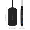 Orico 3-in-1 Type-C hub met USB 3.0 Type-A, Type-C PD en VGA poorten - Power Delivery - IC chip - Kabellengte 30 CM - Zwart