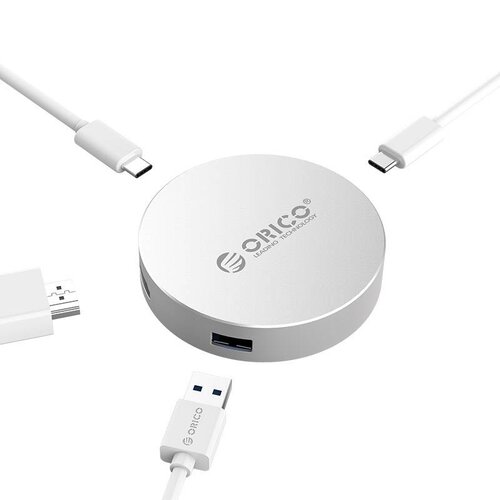 Orico USB Type C to HDMI converter with 1x USB Type C and 1x USB 3.0 hub