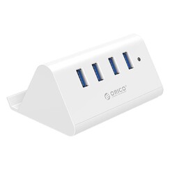 USB3.0 hub / telefoon en tablet houder - 4x USB - Wit