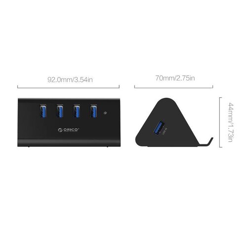 Orico 4 port USB3.0 HUB smartphone and tablet holder - Black