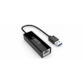 Orico USB3.0 Type-A to Ethernet Gigabit Adapter - 10/100 / 1000Mbps - 13CM Cable - Black