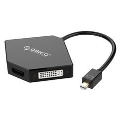 Mini Display Port to HDMI, DVI and VGA Adapter - 4K - Black