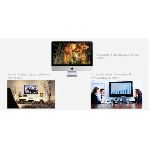 Orico Mini Displayport to HDMI, DVI and VGA Adapter - 4K - 17 cm - Black