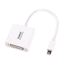 Mini Display Port to DVI Adapter - Gold-Plated - White
