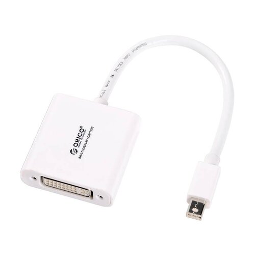 Orico Mini Display Port to DVI Adapter - 1080P - For MacBook, MacBook Pro and MacBook Air - Gold-Plated - 17CM Cable - White
