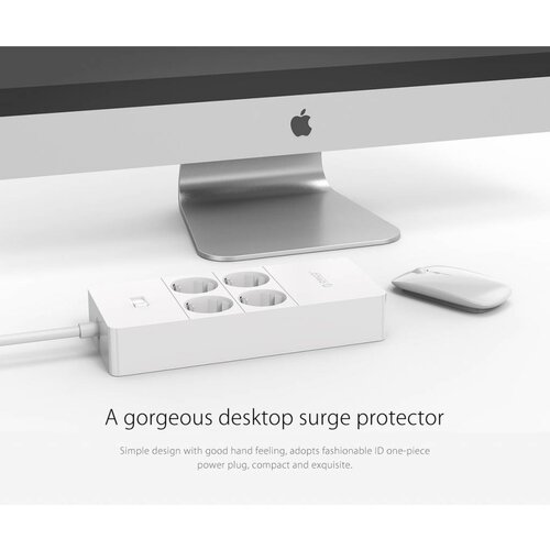 Orico power strip with four sockets and five USB charging ports - 4000W - Incl. on / off switch - white