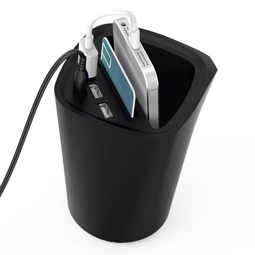 Orico 3 poort USB autolader met pas- en bekerhouder 12V - zwart