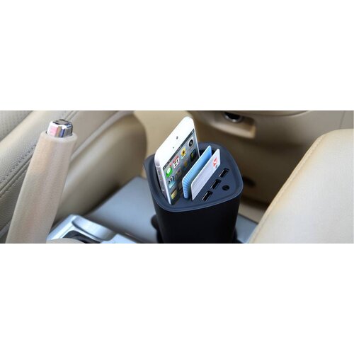Orico 3 poort USB autolader met pas- en bekerhouder 12V - zwart