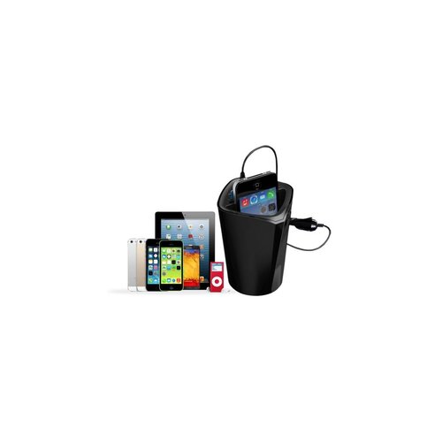 Orico 3 poort USB autolader met pas- en bekerhouder 12V - zwart