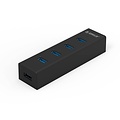 Orico Mattschwarzer USB3.0-Hub mit 4 Typ-A-Anschlüssen - für Windows, Linux und Mac OS - 5 Gbit / s - VIA-Chip