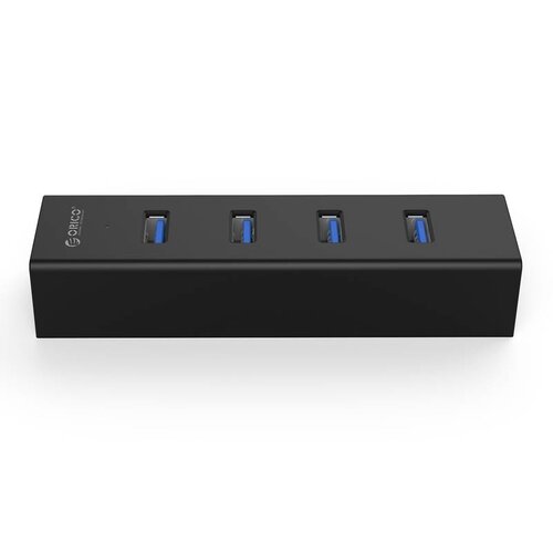 Orico Mattschwarzer USB3.0-Hub mit 4 Typ-A-Anschlüssen - für Windows, Linux und Mac OS - 5 Gbit / s - VIA-Chip