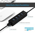 Orico Mattschwarzer USB3.0-Hub mit 4 Typ-A-Anschlüssen - für Windows, Linux und Mac OS - 5 Gbit / s - VIA-Chip