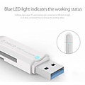 Orico Multifunction USB3.0 Card reader for TF & SD Memory cards - USB stick 2TB - OTG function - 5Gbps - White