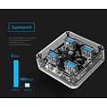 Orico Transparante Hub met 4 USB3.0 type-A poorten – 5 Gbps – Speciale LED-indicator – Datakabel van 1M