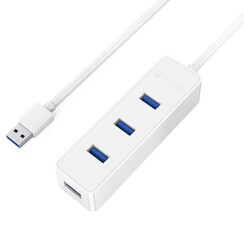 USB3.0 hub met 4 type-A poorten – 5Gbps - 30CM kabel - Wit
