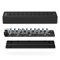 Orico USB3.0 Hub met 10 Type-A poorten - 5Gbps - Incl. Datakabel & Stroomadapter - aan/uit schakelaar - 30W - Zwart