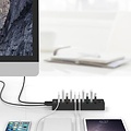 Orico USB3.0 Hub met 10 Type-A poorten - 5Gbps - Incl. Datakabel & Stroomadapter - aan/uit schakelaar - 30W - Zwart