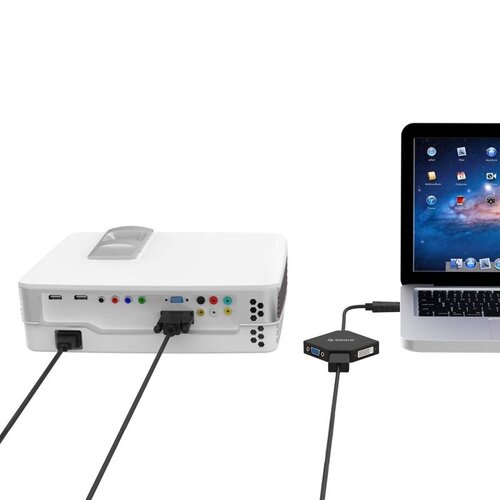 Orico Display port to HDMI, DVI and VGA Adapter - cable length: 17 cm - Video & Audio - 1920 x 1080P - Black