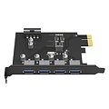 Orico PCI Express expansion card - 4x USB 3.0 type-A ports - 5Gbps - Works with all Windows versions, Linux and Mac OS 10.8.3 - Incl. Screws - Black