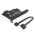 Orico PCI Express expansion card - 4x USB 3.0 type-A ports - 5Gbps - Works with all Windows versions, Linux and Mac OS 10.8.3 - Incl. Screws - Black