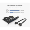 Orico PCI Express expansion card - 4x USB 3.0 type-A ports - 5Gbps - Works with all Windows versions, Linux and Mac OS 10.8.3 - Incl. Screws - Black