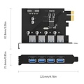 Orico PCI Express expansion card - 4x USB 3.0 type-A ports - 5Gbps - Works with all Windows versions, Linux and Mac OS 10.8.3 - Incl. Screws - Black
