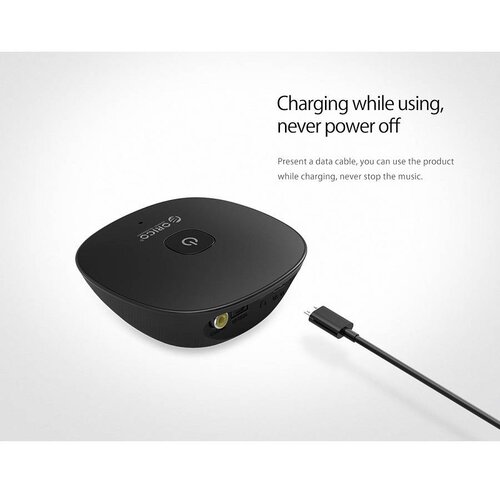 Orico Bluetooth 4.1 Audio Ontvanger met 3.5mm Audio-uitgang – Speciale NFC-Functie – Zendbereik van 10M - Aan/Uit Schakelaar – LED-indicator – zwart
