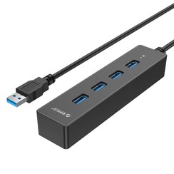 USB3.0 HUB met 4 Poorten voor Windows en Mac OS - Zwart
