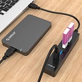 Orico USB3.0 HUB mit 4 Anschlüssen für Windows und Mac OS - 5 Gbit / s - VIA-Chip - LED-Anzeige - Schwarz