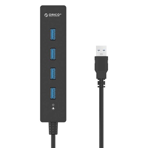 Orico USB3.0 HUB mit 4 Anschlüssen für Windows und Mac OS - 5 Gbit / s - VIA-Chip - LED-Anzeige - Schwarz
