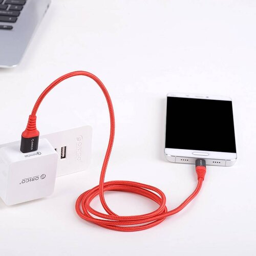 Orico 1 meter USB Type-C data- en oplaadkabel - 2.4A - Rood