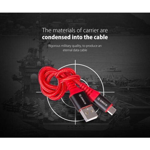 Orico 1 meter USB Type-C data- en oplaadkabel - 2.4A - Rood
