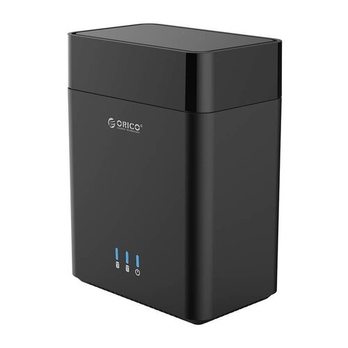 Orico Soft closing 2-Bay Type-C harde schijf station voor 3.5 inch SATA HDD –  Slaapmodus - LED-indicator - Zwart