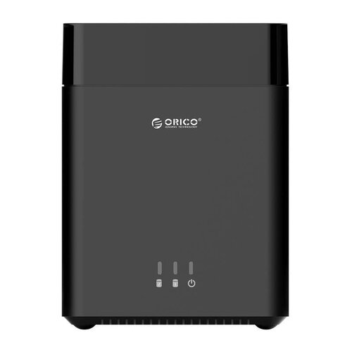 Orico Soft closing 2-Bay Type-C harde schijf station voor 3.5 inch SATA HDD –  Slaapmodus - LED-indicator - Zwart