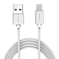 Orico USB Type-C laad- en datakabel - 3A - Gevlochten Nylon - Aluminium - 1 Meter - Zilver