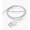 Orico USB Type-C laad- en datakabel - 3A - Gevlochten Nylon - Aluminium - 1 Meter - Zilver