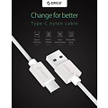 Orico USB Type-C laad- en datakabel - 3A - Gevlochten Nylon - Aluminium - 1 Meter - Zilver