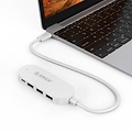 Orico Type-C hub met 3 USB-A poorten en 1x USB-C poort - Geïntegreerde kabel van 30 cm - LED-indicator - Wit
