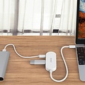 Orico Type-C hub met 3 USB-A poorten en 1x USB-C poort - Geïntegreerde kabel van 30 cm - LED-indicator - Wit