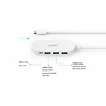 Orico Type-C hub met 3 USB-A poorten en 1x USB-C poort - Geïntegreerde kabel van 30 cm - LED-indicator - Wit
