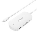Orico 3-in-1 Type-C hub met USB 3.0 Type-A, Type-C PD en VGA poorten - Power Delivery - IC chip - Kabellengte 30 CM - Wit
