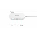 Orico 3-in-1 Type-C hub met USB 3.0 Type-A, Type-C PD en VGA poorten - Power Delivery - IC chip - Kabellengte 30 CM - Wit