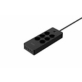 Orico USB power strip with six sockets and five USB charging ports - Incl. on / off switch - Black