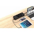 Orico USB power strip with six sockets and five USB charging ports - Incl. on / off switch - Black